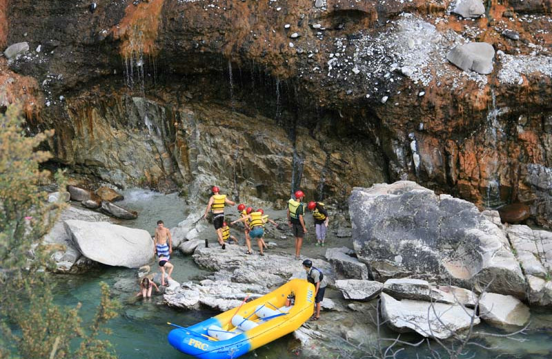 Rafting at Sourdough Lodge.