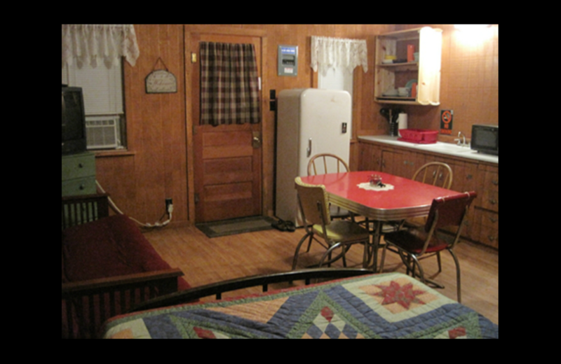 Cabin living room at Brumley's Resort.