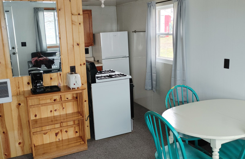 Cabin interior at Abbywood Resort.