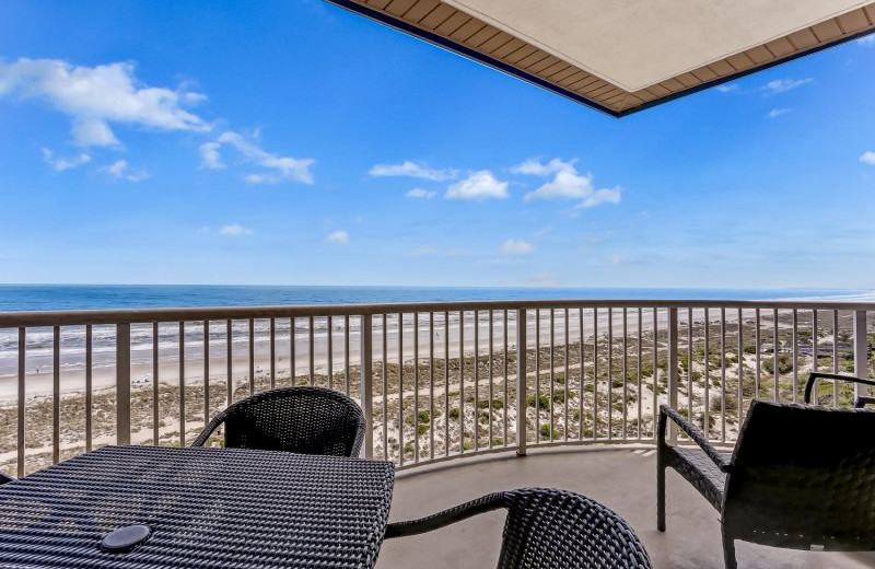 Rental balcony at Beach Vacation Rentals.