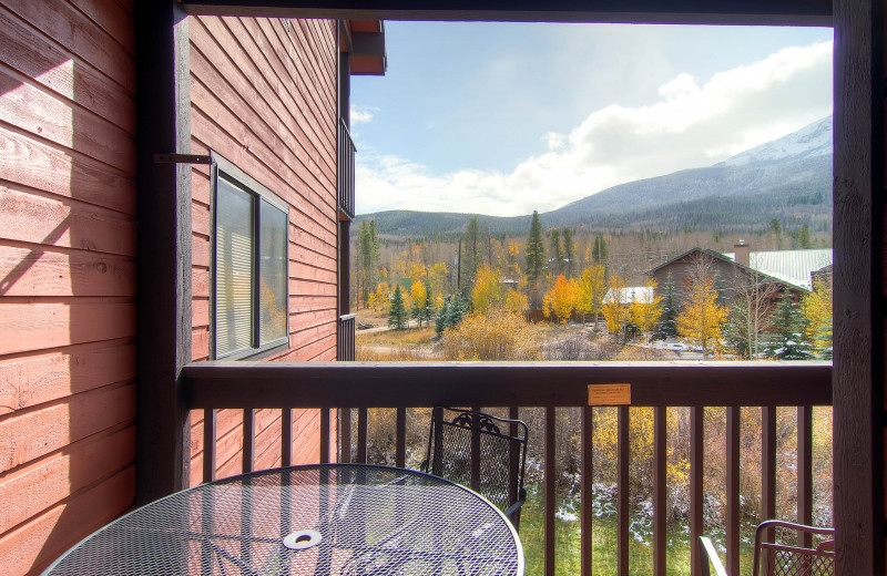 Rental balcony at Mtn Managers Lodging.