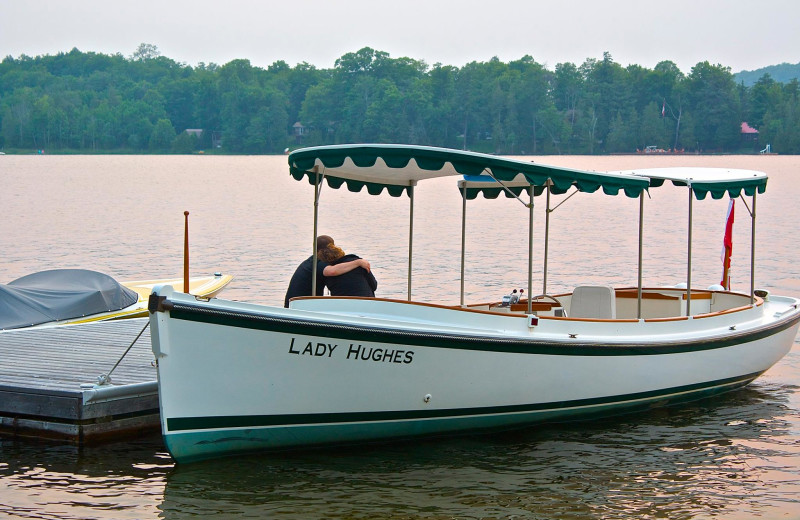 Boat at Sir Sam's Inn & Spa.