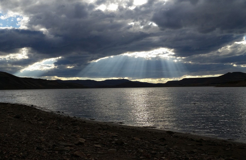 Lake view at Tomahawk Guest Ranch.