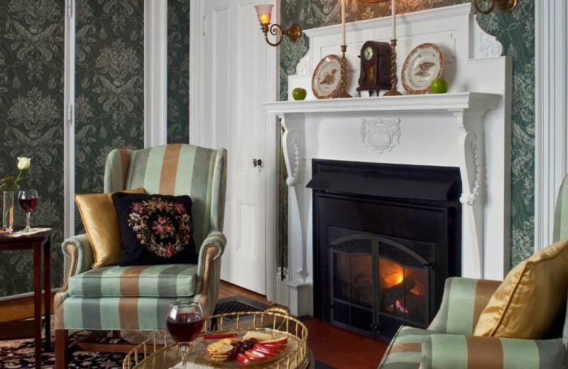 Relax by the fireplace at Maine Stay Inn & Cottages.