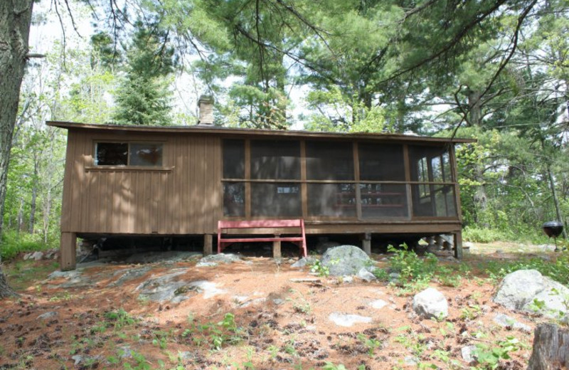 Cabin exterior at Muskego Point Resort.