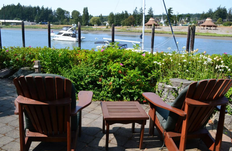 Patio at La Conner Channel Lodge.