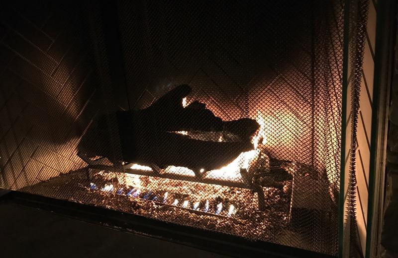 Fireplace at Hammo's Brew Pub & Lodge.