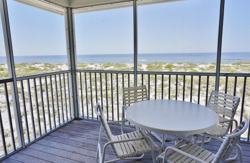 Rental balcony at Palm Island Resort.