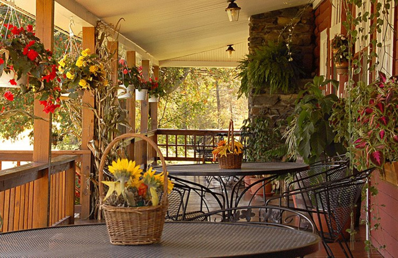 The morning sunny porch at Jackson's Lodge is the destination of memorable dining in renowned homemade country-style Jackson's Cafe.