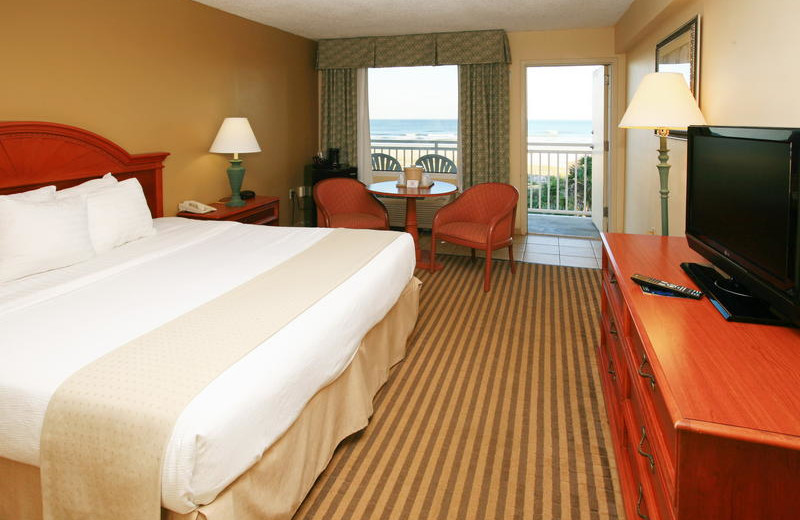Guest room at Holiday Isle Oceanfront Resort.