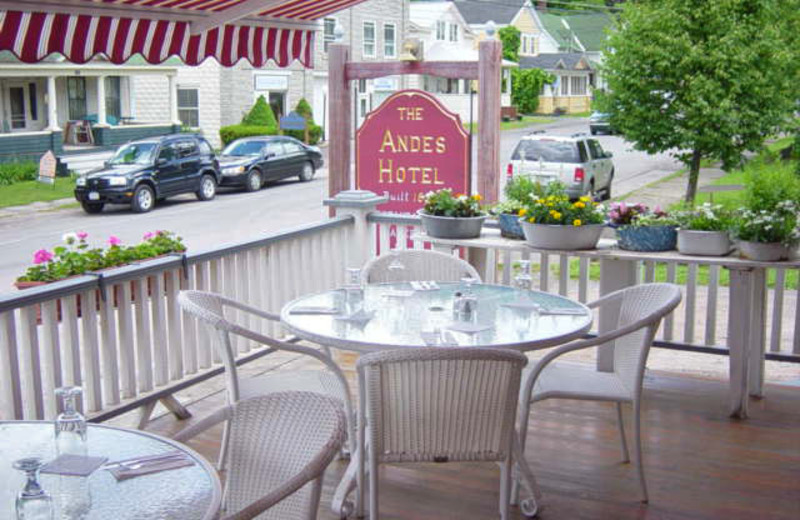 Porch at Andes Hotel and Restaurant.