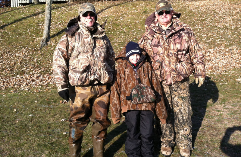 Duck hunting group at Finn'n Feather Resort.