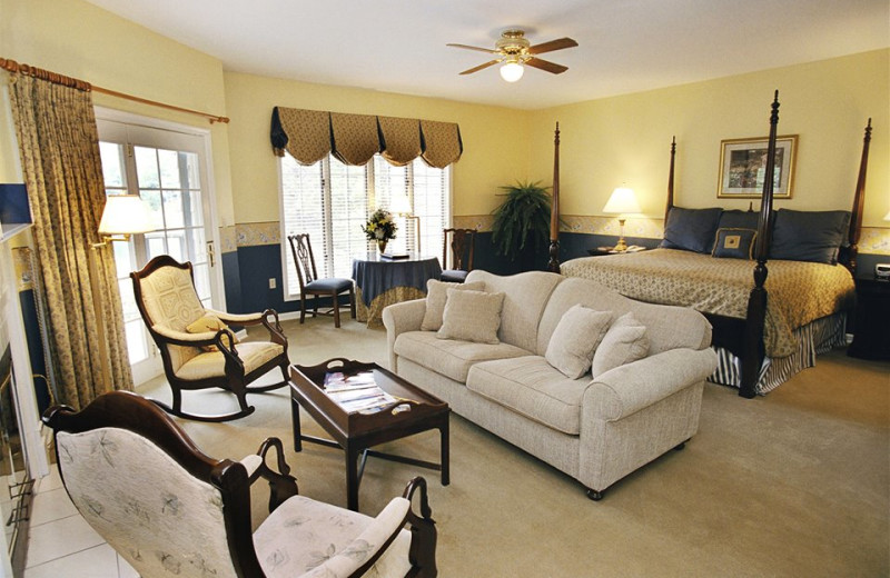 Guest room at The Greystone Inn.