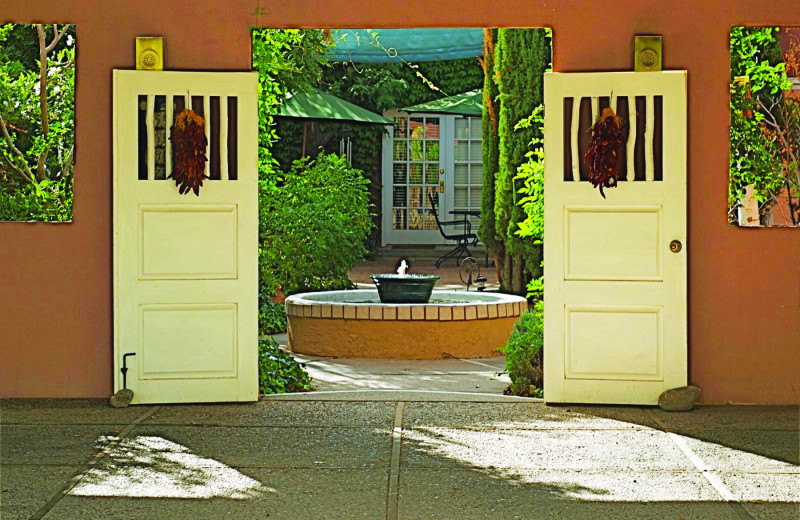 Courtyard fountain at Sarabande Bed & Breakfast.