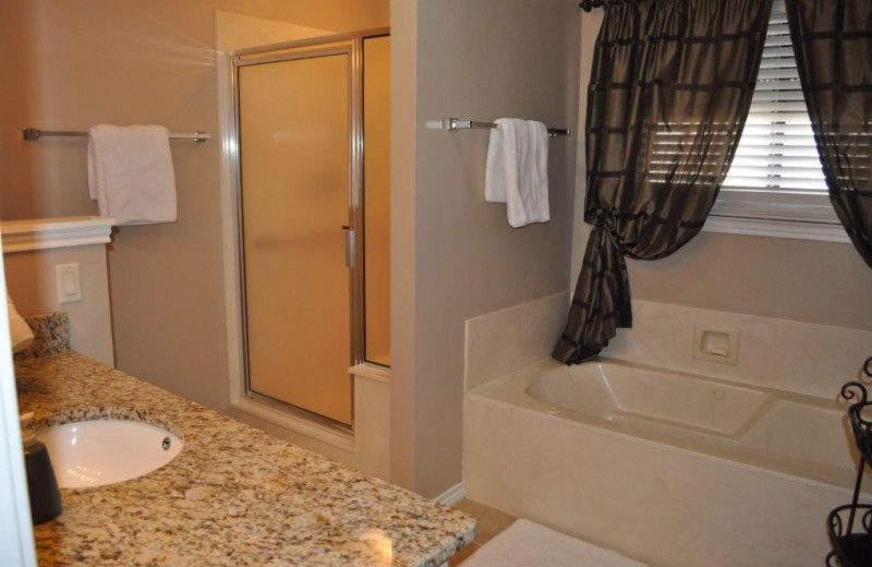 Rental bathroom at Lake LBJ Legacy Lakehouse.