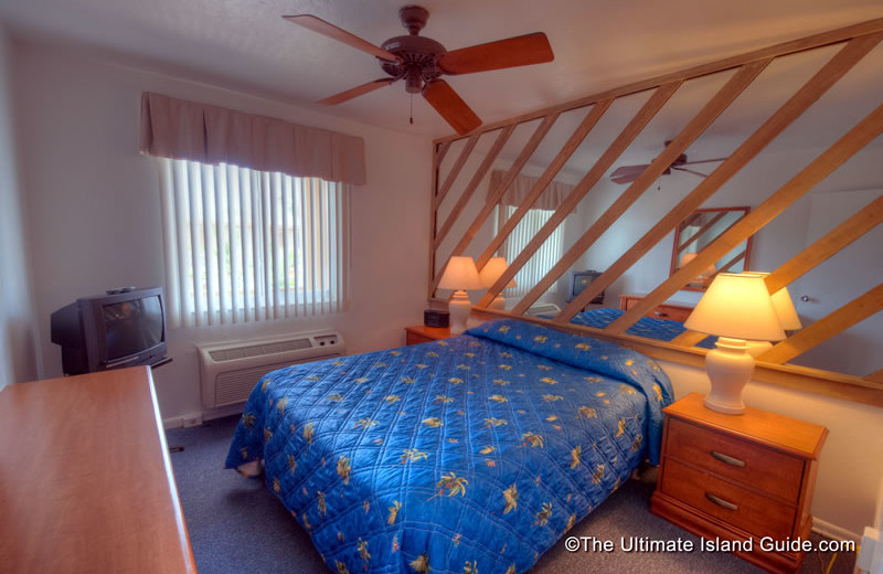 Guest bedroom at Sand Castle Beach Club.