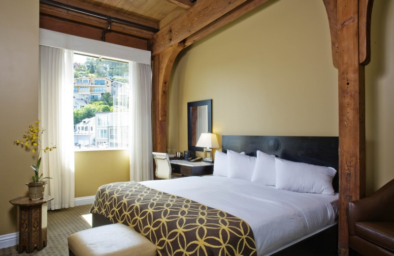 Guest room at Waters Edge Hotel Tiburon.
