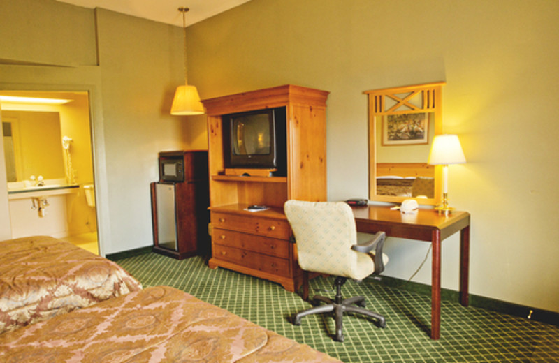 Guest double beds at Hunter's Hot Springs Resort.