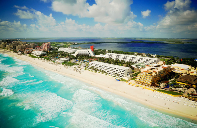 Aerial view of Oasis Cancun.