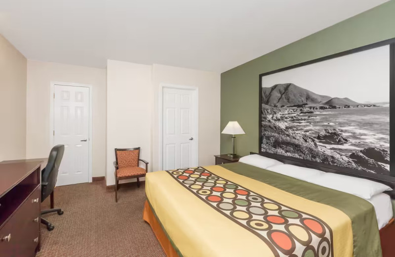 Guest room at Super 8 by Wyndham Monterey.