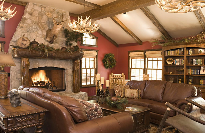 Cabin living room at Pine Mountain Camp.