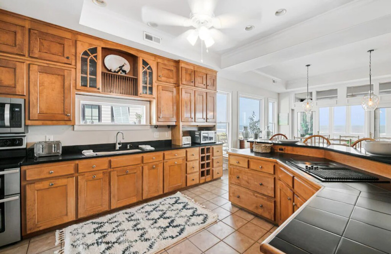 Rental kitchen at East Islands Rentals.