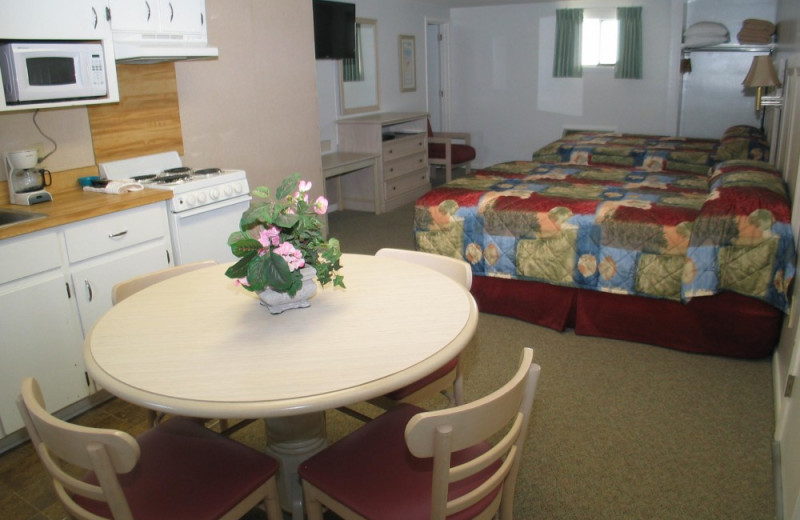 Guest room at Beach House Inn and Suites.
