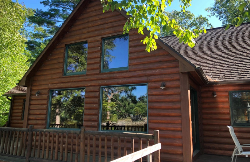 Cabin exterior at Riverbay Adventure Inn.