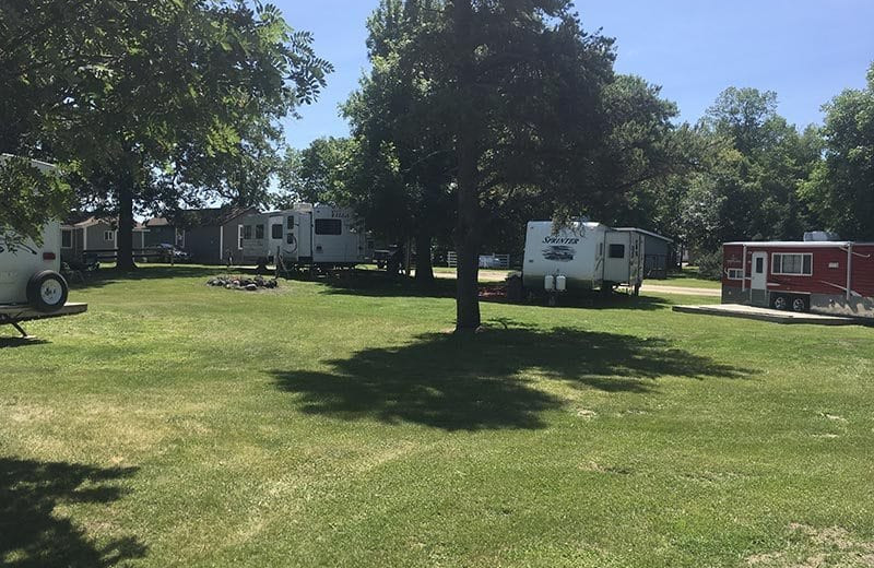 RV camp at River Bend's Resort & Walleye Inn.