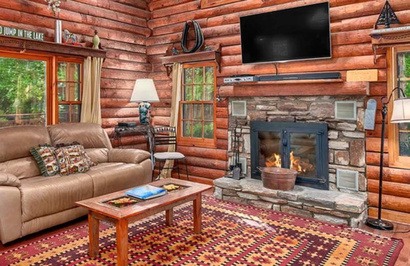 Rental living room at Rumbling Bald Resort.