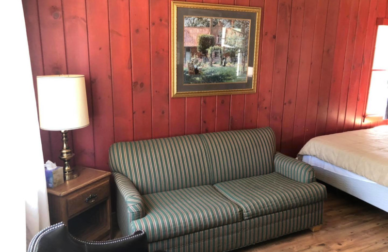 Cabin living room at Bell's Resort Bar and Grill.