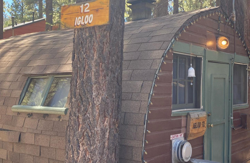 Cabin exterior at Golden Bear Cottages Resort.