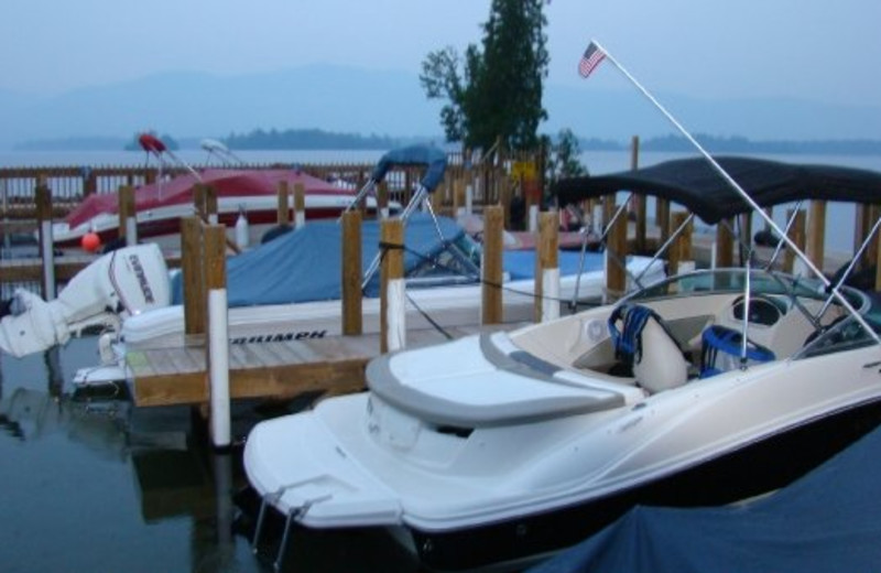 Boats at Diamond Cove Cottages.