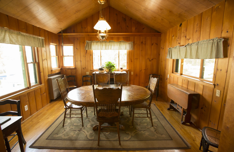 Cottage dining room at Palmer Point Cottages.