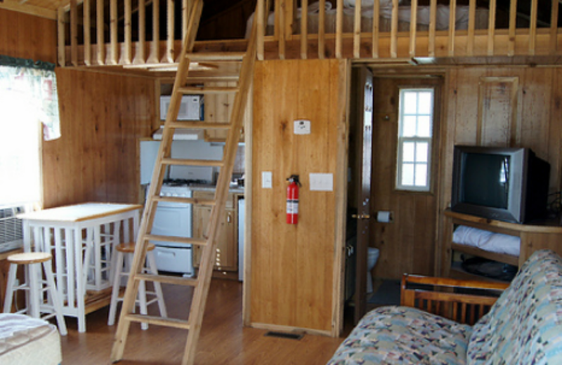 Cabin interior at Lone Star Yogi.