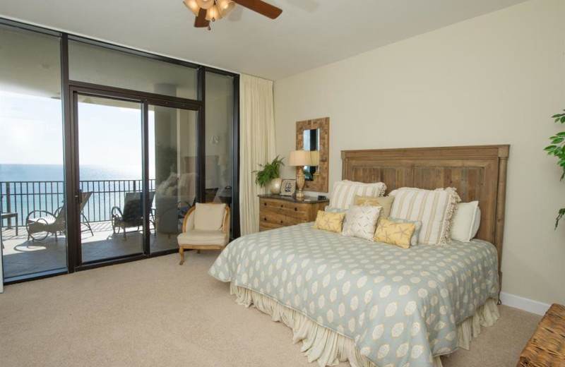 Vacation rental bedroom at Luxury Coastal Vacations.