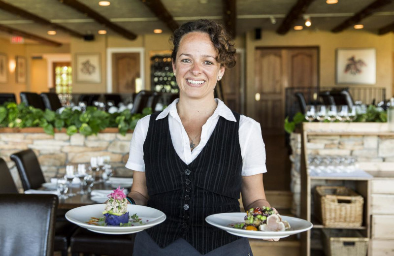 Dining at Galiano Oceanfront Inn and Spa.