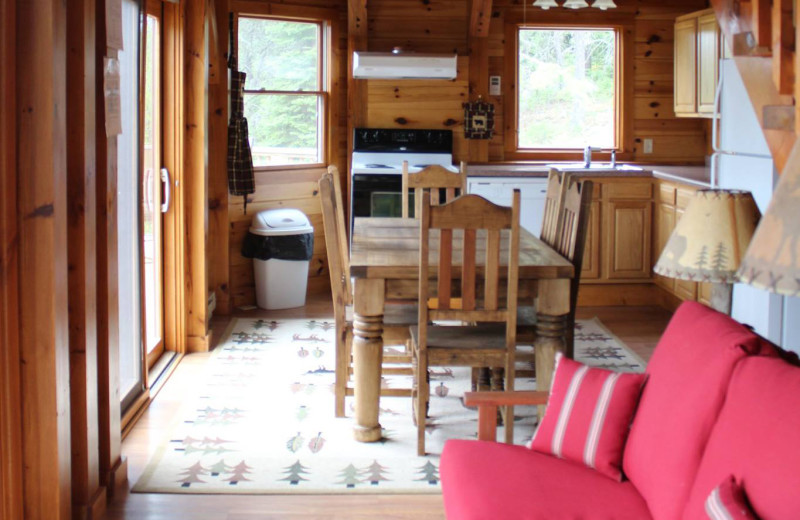 Cabin interior at Cliff Lake Resorts.