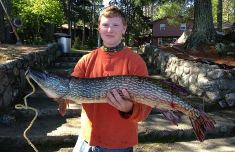 Fishing at Cabin O'Pines Resort & Campground.