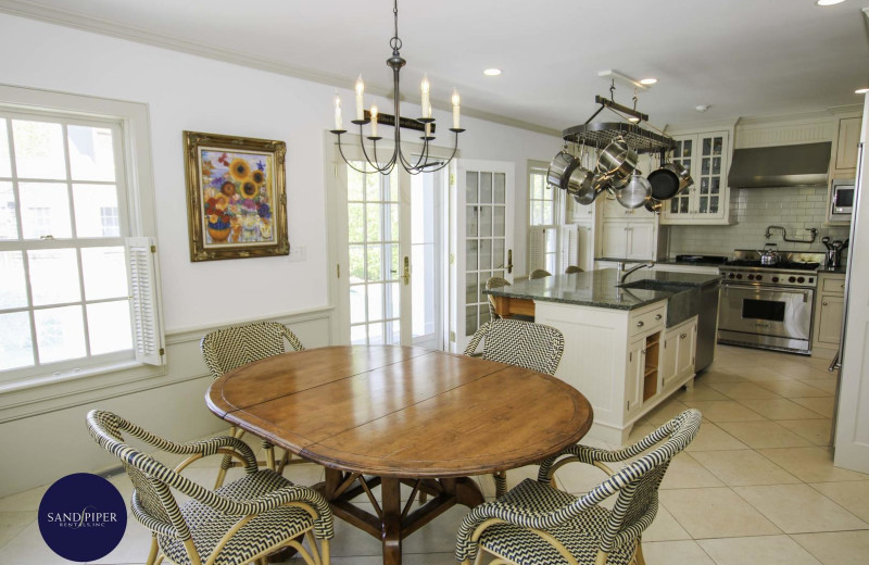 Rental kitchen at Sandpiper Rentals.