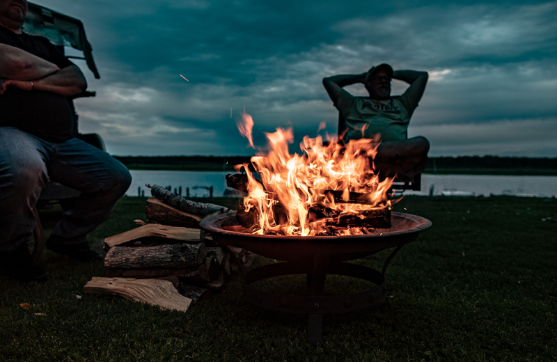 Bonfire at River Bend's Resort & Walleye Inn.