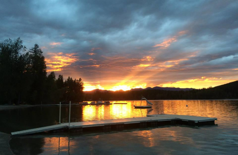 Sunset at Lake Five Resort.