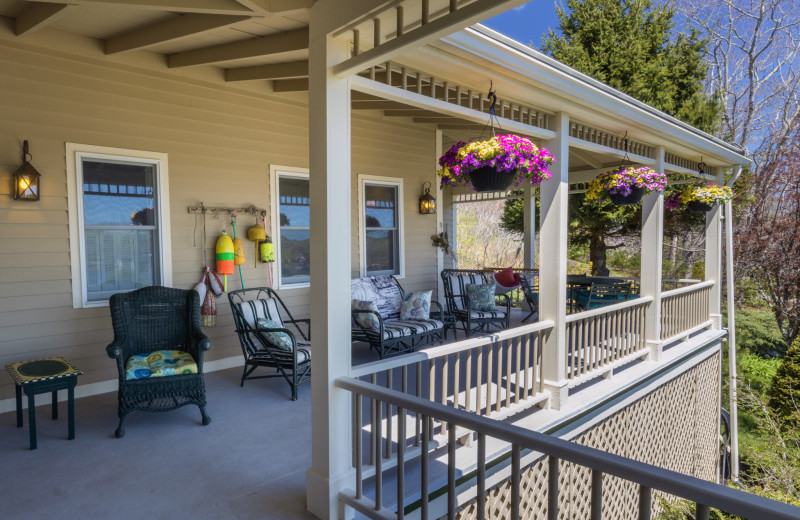 Balcony at Five Gables Inn.