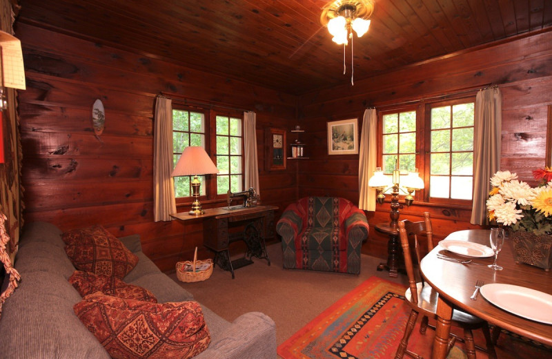 Cabin living room at Glenmore Resort.