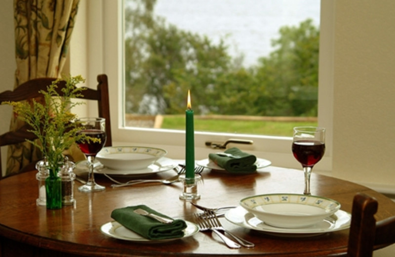 Cottage dining room at Loch Ness Cottages.