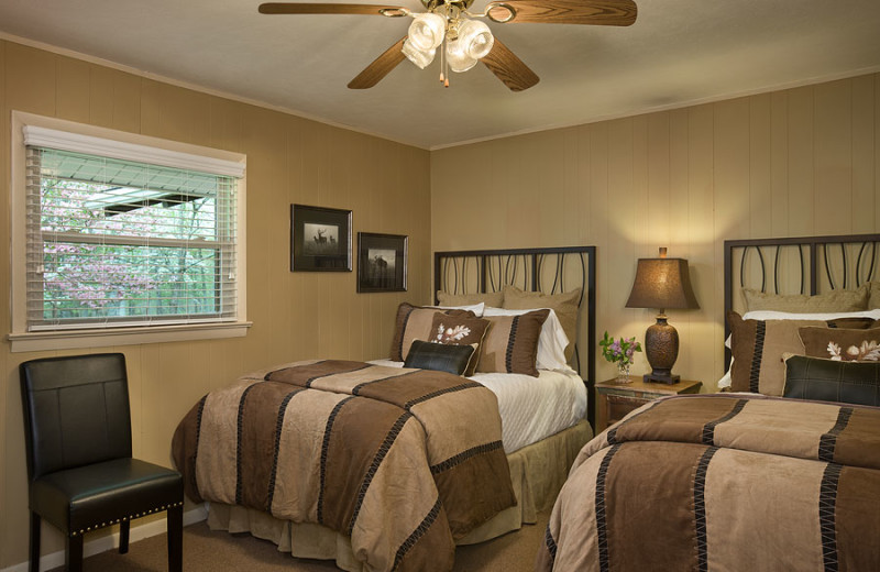 Cabin bedrooms at Caryonah Hunting Lodge.