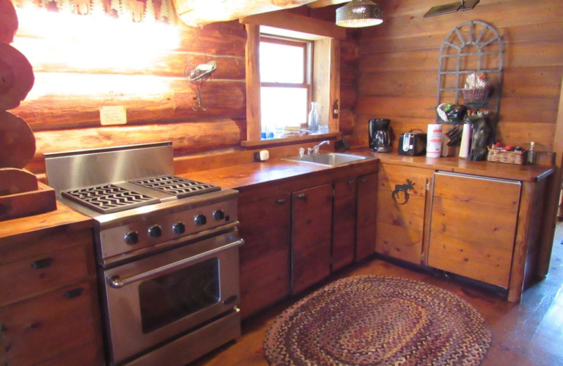 Cabin kitchen at Drummond Island Resort and Conference Center.