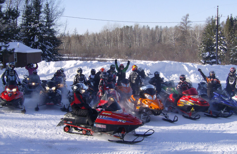 Snowmobiling at Trails End Resort.