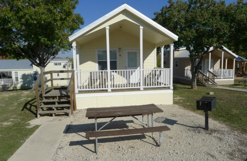 Cottage exterior at Hill Country RV Resort & Cottage Rentals.