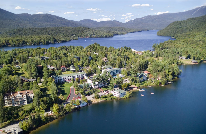 Aerial view of Mirror Lake Inn Resort & Spa.